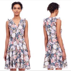 Rebecca Taylor Silk Penelope Dress Floral V-Neck Size 0